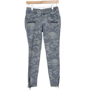 Anine Bing Camo Moto Low Rise Skinny Jeans Sz 26